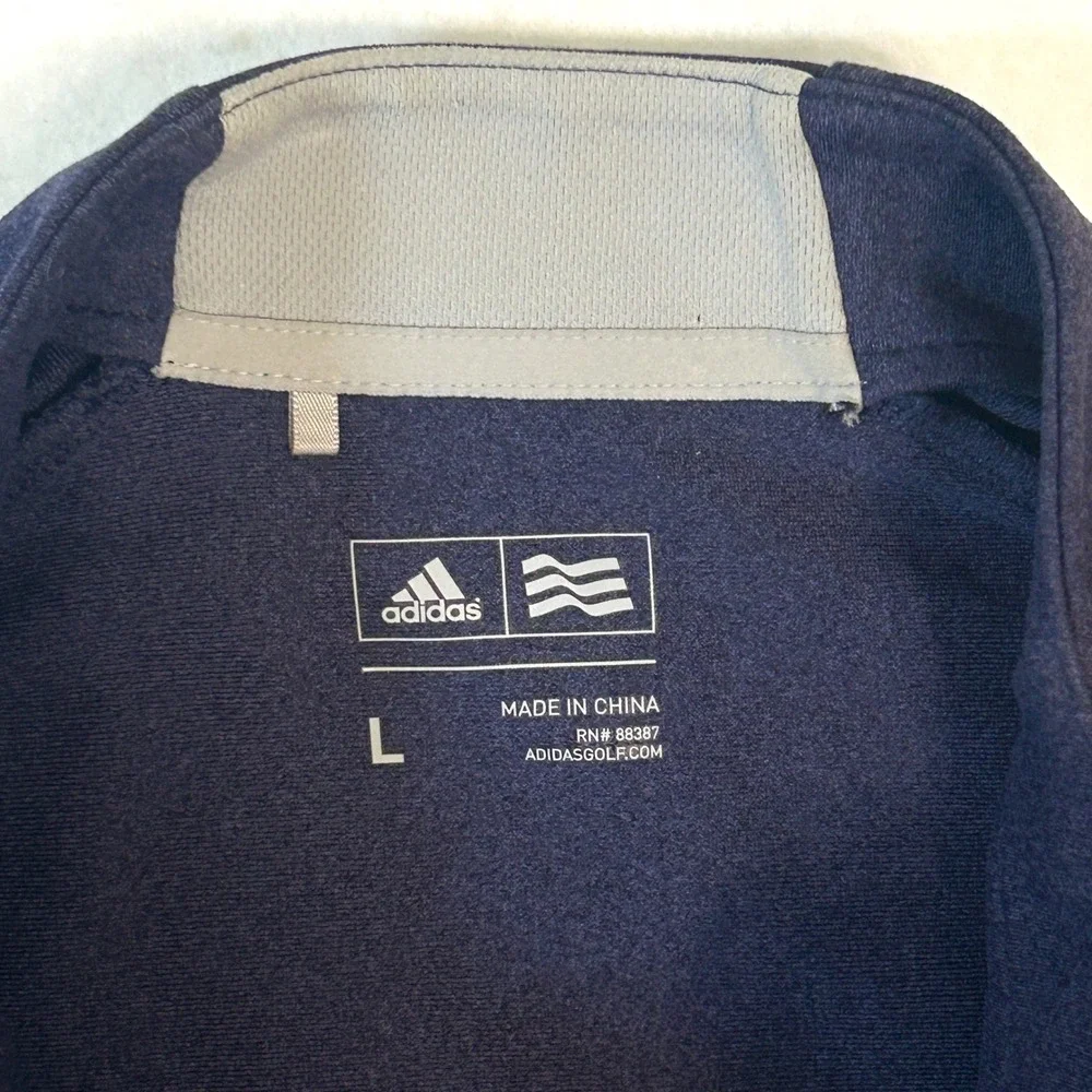 Adidas Golf Pullover Vest Mens L‎ Quarter Zip Performance Layer Navy Blue Large